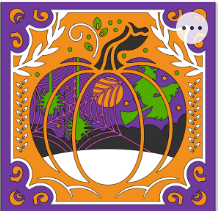 Design 1149 - Holidays - Pumpkin Witch Spiderwebs