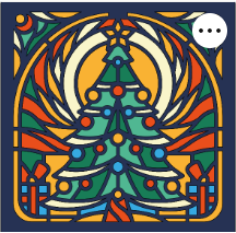 Design 1224 - Holidays - Stained Glass Christmas Tree 2