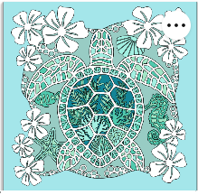 Design 1311 - Animals - Flower Sea Turtle