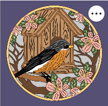 Design 1329 - Animals -  Robin With Apple Blossoms